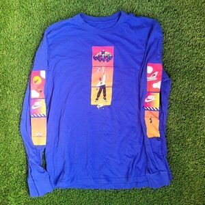 Nike Blue Graphic Long Sleeve Shirt